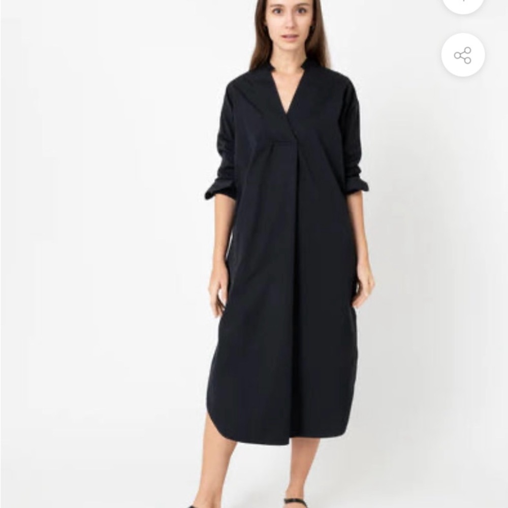 Ann Mashburn black poplin shirt dress size xs